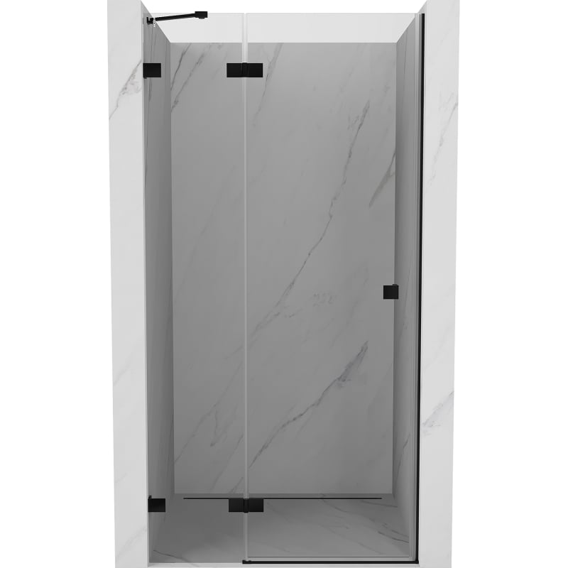 Mexen Lunar drzwi prysznicowe uchylne lewe 115 cm, transparent, czarne - 834-115-000-70-00-L