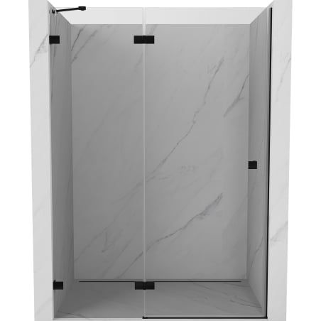 Mexen Lunar drzwi prysznicowe uchylne lewe 135 cm, transparent, czarne - 834-135-000-70-00-L