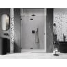 Mexen Lunar drzwi prysznicowe uchylne lewe 135 cm, transparent, czarne - 834-135-000-70-00-L