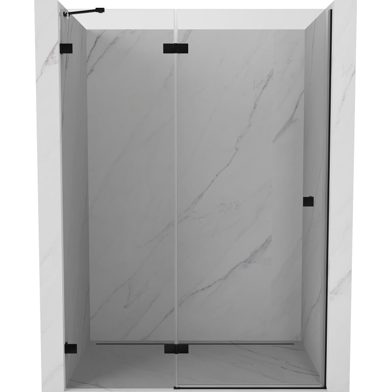 Mexen Lunar drzwi prysznicowe uchylne lewe 140 cm, transparent, czarne - 834-140-000-70-00-L