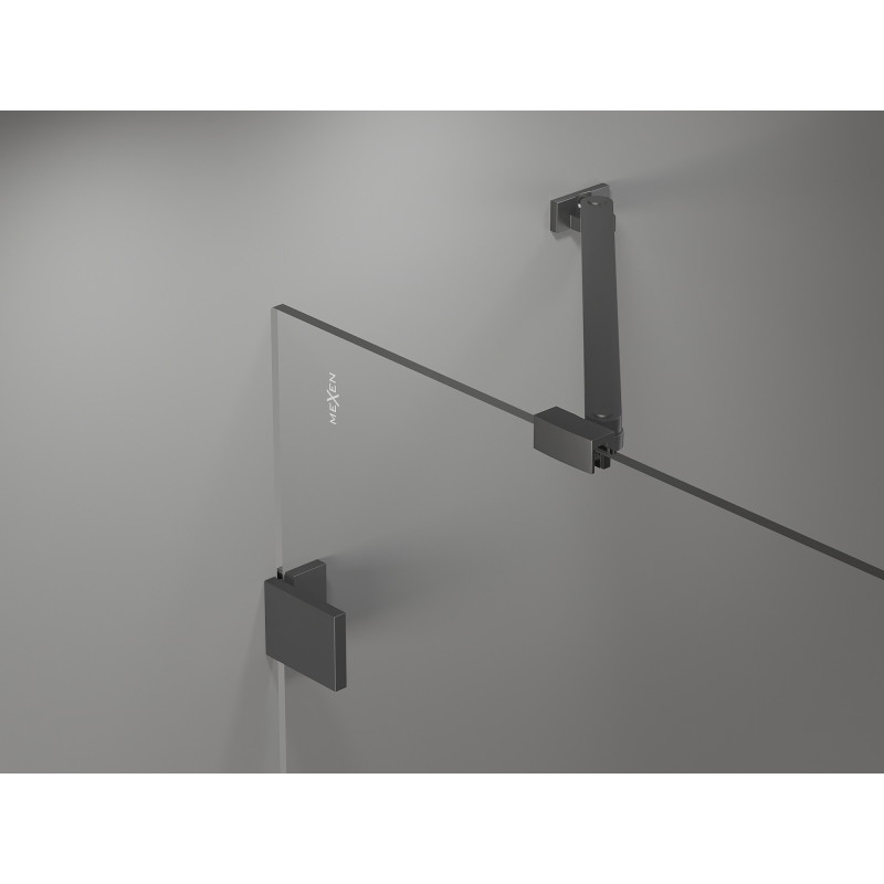Mexen Lunar drzwi prysznicowe uchylne lewe 80 cm, transparent, gun metal - 834-080-000-95-00-L