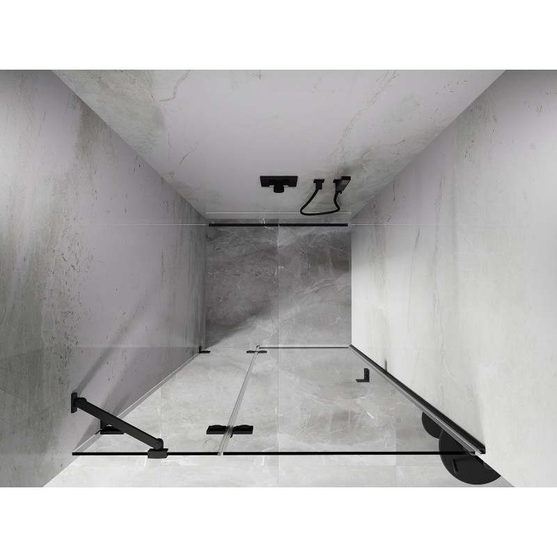 Mexen Lunar drzwi prysznicowe uchylne lewe 105 cm, transparent, gun metal - 834-105-000-95-00-L