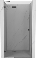 Mexen Lunar drzwi prysznicowe uchylne lewe 110 cm, transparent, gun metal - 834-110-000-95-00-L