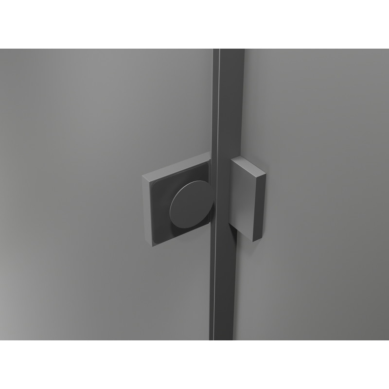 Mexen Lunar drzwi prysznicowe uchylne lewe 120 cm, transparent, gun metal - 834-120-000-95-00-L
