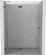 Mexen Lunar drzwi prysznicowe uchylne lewe 140 cm, transparent, gun metal - 834-140-000-95-00-L