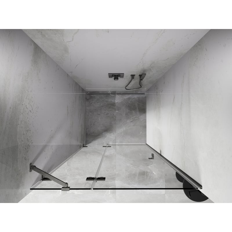Mexen Lunar drzwi prysznicowe uchylne lewe 70 cm, transparent, nikiel szczotkowany - 834-070-000-97-00-L
