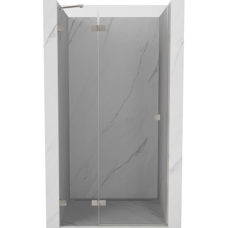 Mexen Lunar drzwi prysznicowe uchylne lewe 115 cm, transparent, nikiel szczotkowany - 834-115-000-97-00-L