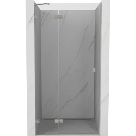 Mexen Lunar drzwi prysznicowe uchylne lewe 115 cm, transparent, nikiel szczotkowany - 834-115-000-97-00-L