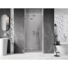 Mexen Lunar drzwi prysznicowe uchylne lewe 115 cm, transparent, nikiel szczotkowany - 834-115-000-97-00-L