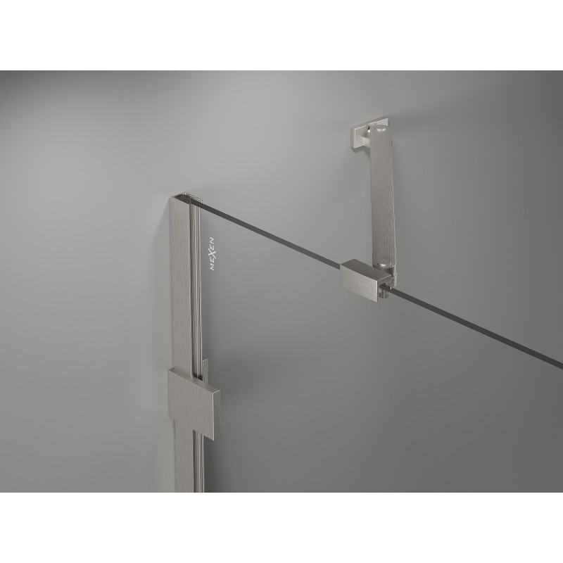 Mexen Lunar drzwi prysznicowe uchylne lewe 115 cm, transparent, nikiel szczotkowany - 834-115-000-97-00-L