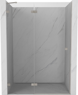 Mexen Lunar drzwi prysznicowe uchylne lewe 130 cm, transparent, nikiel szczotkowany - 834-130-000-97-00-L