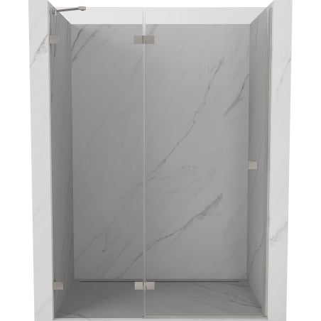 Mexen Lunar drzwi prysznicowe uchylne lewe 140 cm, transparent, nikiel szczotkowany - 834-140-000-97-00-L