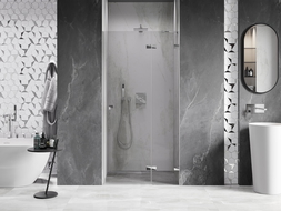 Mexen Lunar drzwi prysznicowe uchylne prawe 100 cm, transparent, chrom - 834-100-000-01-00-P