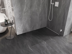 Mexen Lunar L ścianka prysznicowa Walk-in prawa 90 x 200 cm, transparent 8 mm, biała - 830L-090-000-20-00-P