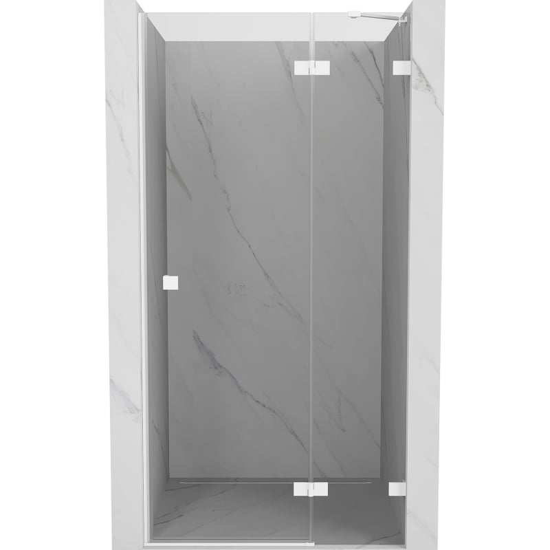 Mexen Lunar drzwi prysznicowe uchylne prawe 90 cm, transparent, białe - 834-090-000-20-00-P