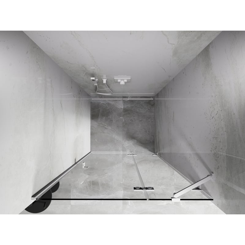 Mexen Lunar drzwi prysznicowe uchylne prawe 95 cm, transparent, białe - 834-095-000-20-00-P