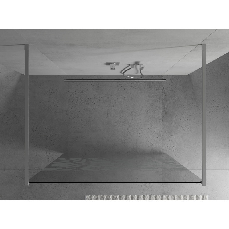 Mexen Kioto ścianka prysznicowa wolnostojąca 110 x 200 cm, biały wzór 8 mm, chrom - 800-110-002-01-85