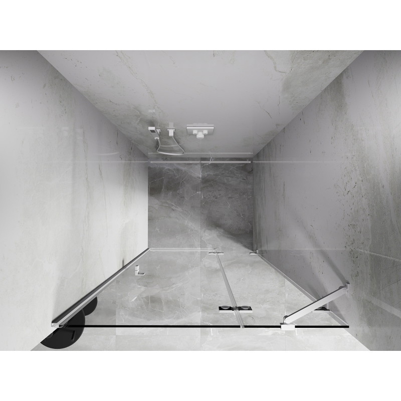 Mexen Lunar drzwi prysznicowe uchylne prawe 120 cm, transparent, białe - 834-120-000-20-00-P