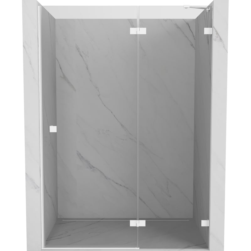 Mexen Lunar drzwi prysznicowe uchylne prawe 135 cm, transparent, białe - 834-135-000-20-00-P