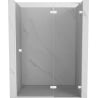 Mexen Lunar drzwi prysznicowe uchylne prawe 135 cm, transparent, białe - 834-135-000-20-00-P