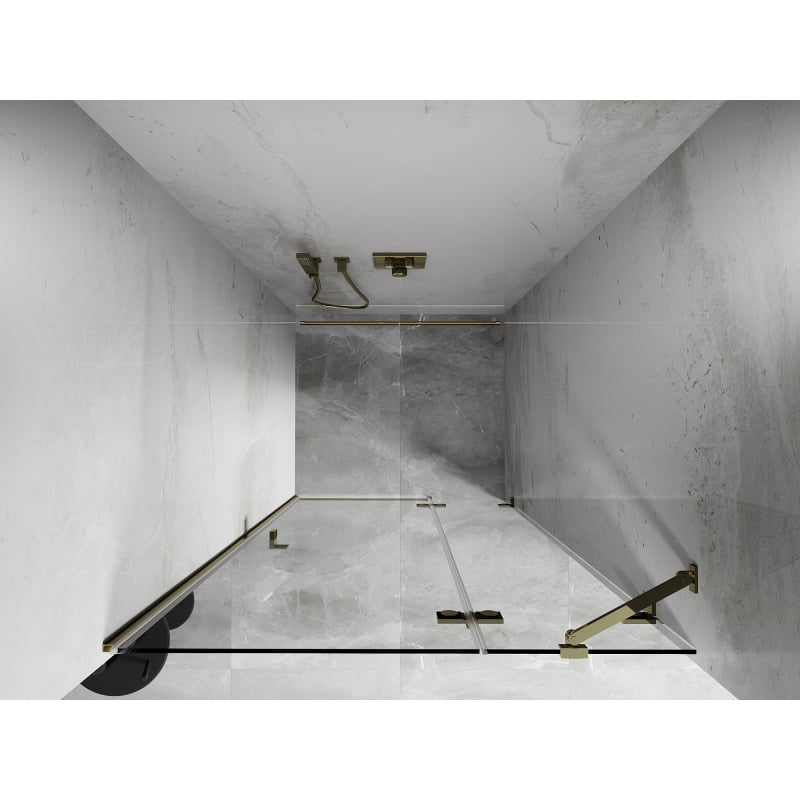 Mexen Lunar drzwi prysznicowe uchylne prawe 70 cm, transparent, złote - 834-070-000-50-00-P