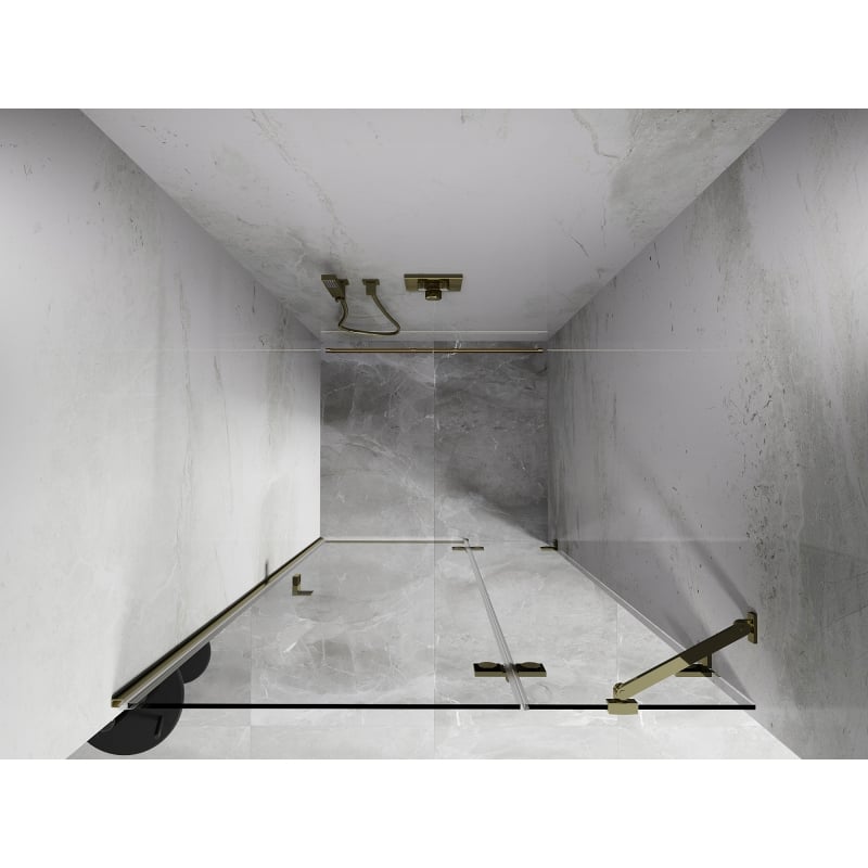 Mexen Lunar drzwi prysznicowe uchylne prawe 100 cm, transparent, złote - 834-100-000-50-00-P