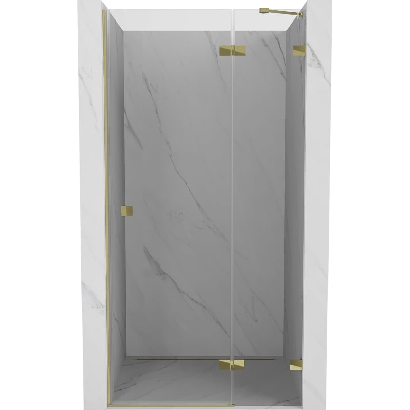 Mexen Lunar drzwi prysznicowe uchylne prawe 120 cm, transparent, złote - 834-120-000-50-00-P