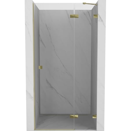 Mexen Lunar drzwi prysznicowe uchylne prawe 120 cm, transparent, złote - 834-120-000-50-00-P