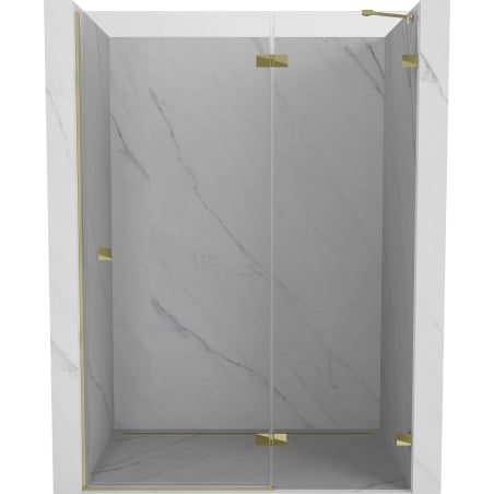 Mexen Lunar drzwi prysznicowe uchylne prawe 135 cm, transparent, złote - 834-135-000-50-00-P