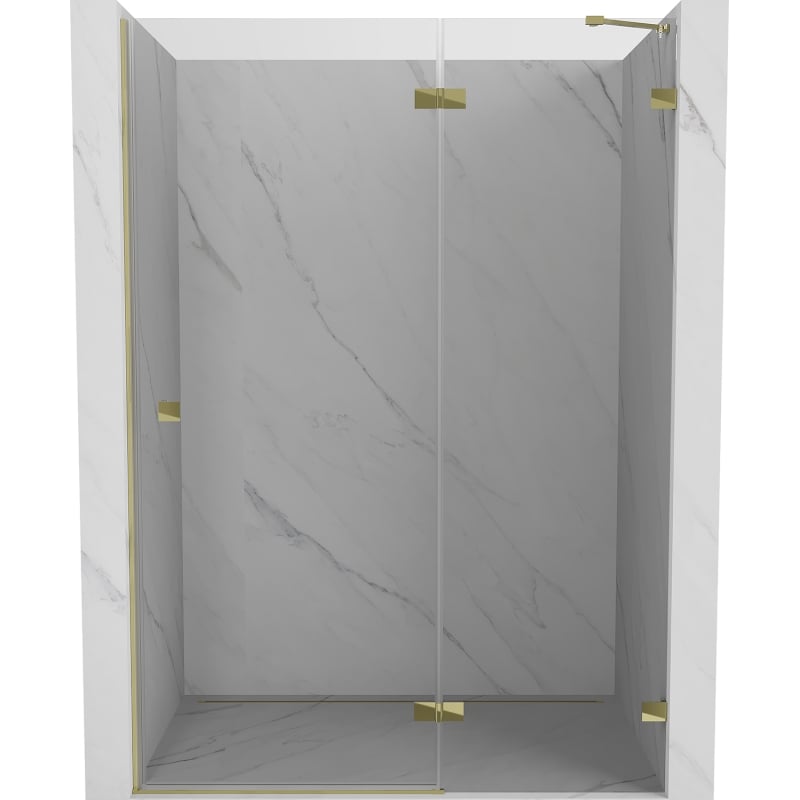 Mexen Lunar drzwi prysznicowe uchylne prawe 140 cm, transparent, złote - 834-140-000-50-00-P