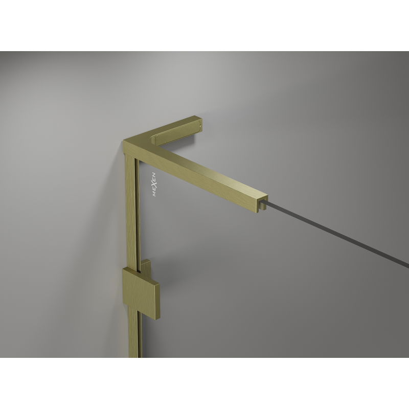 Mexen Lunar L ścianka prysznicowa Walk-in prawa 60 x 200 cm, transparent 8 mm, złota szczotkowana - 830L-060-000-55-00-P
