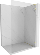 Mexen Lunar L ścianka prysznicowa Walk-in prawa 80 x 200 cm, transparent 8 mm, złota szczotkowana - 830L-080-000-55-00-P