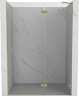 Mexen Lunar drzwi prysznicowe uchylne prawe 130 cm, transparent, złote szczotkowane - 834-130-000-55-00-P