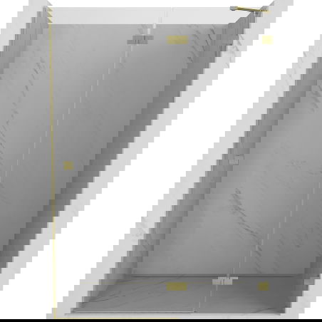 Mexen Lunar drzwi prysznicowe uchylne prawe 135 cm, transparent, złote szczotkowane - 834-135-000-55-00-P