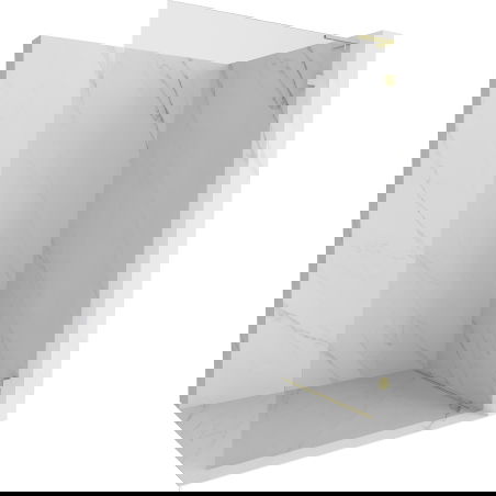 Mexen Lunar L ścianka prysznicowa Walk-in prawa 120 x 200 cm, transparent 8 mm, złota szczotkowana - 830L-120-000-55-00-P