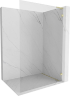 Mexen Lunar L ścianka prysznicowa Walk-in prawa 120 x 200 cm, transparent 8 mm, złota szczotkowana - 830L-120-000-55-00-P