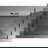 Mexen Kioto ścianka prysznicowa wolnostojąca 130 x 200 cm, biały wzór 8 mm, czarna - 800-130-002-70-85