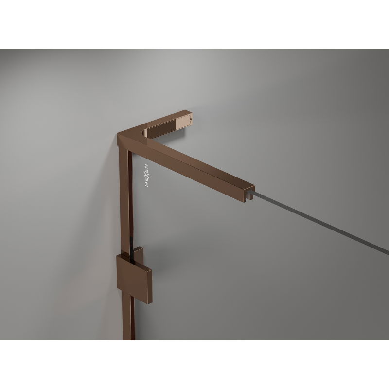 Mexen Lunar L ścianka prysznicowa Walk-in prawa 70 x 200 cm, transparent 8 mm, różowe złoto - 830L-070-000-60-00-P