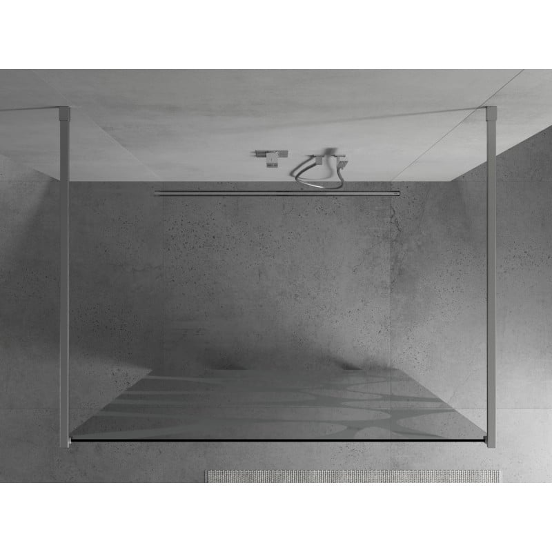Mexen Kioto ścianka prysznicowa wolnostojąca 100 x 200 cm, biała fala 8 mm, chrom - 800-100-002-01-97
