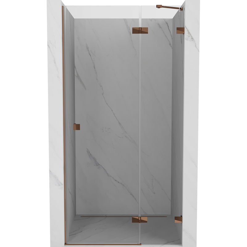 Mexen Lunar drzwi prysznicowe uchylne prawe 110 cm, transparent, różowe złoto - 834-110-000-60-00-P