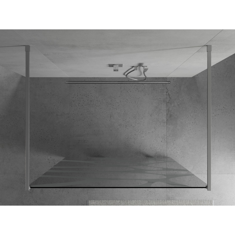 Mexen Kioto ścianka prysznicowa wolnostojąca 110 x 200 cm, biała fala 8 mm, chrom - 800-110-002-01-97