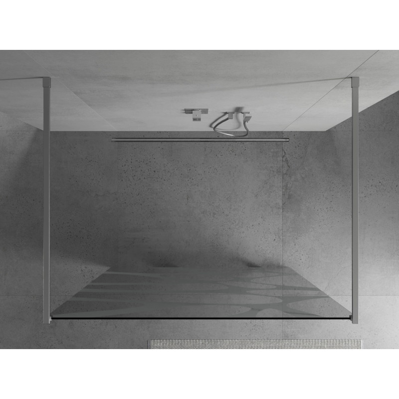 Mexen Kioto ścianka prysznicowa wolnostojąca 120 x 200 cm, biała fala 8 mm, chrom - 800-120-002-01-97
