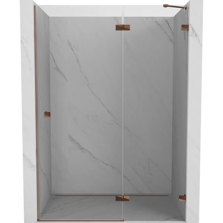 Mexen Lunar drzwi prysznicowe uchylne prawe 135 cm, transparent, różowe złoto - 834-135-000-60-00-P