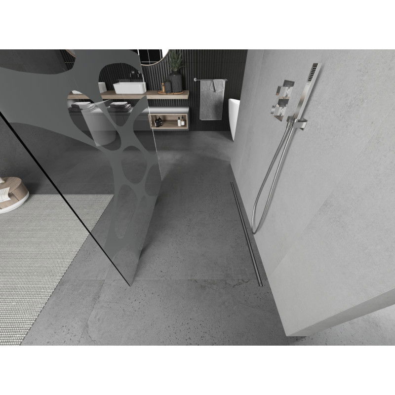 Mexen Kioto ścianka prysznicowa wolnostojąca 140 x 200 cm, biała fala 8 mm, chrom - 800-140-002-01-97