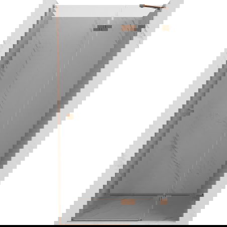 Mexen Lunar drzwi prysznicowe uchylne prawa 85 cm, transparent, miedź szczotkowana - 834-085-000-65-00-P