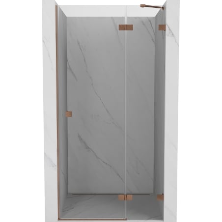 Mexen Lunar drzwi prysznicowe uchylne prawa 95 cm, transparent, miedź szczotkowana - 834-095-000-65-00-P