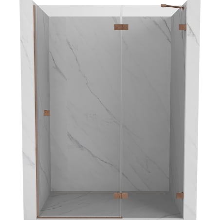 Mexen Lunar drzwi prysznicowe uchylne prawa 130 cm, transparent, miedź szczotkowana - 834-130-000-65-00-P