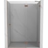 Mexen Lunar drzwi prysznicowe uchylne prawa 130 cm, transparent, miedź szczotkowana - 834-130-000-65-00-P