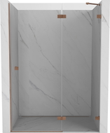 Mexen Lunar drzwi prysznicowe uchylne prawa 140 cm, transparent, miedź szczotkowana - 834-140-000-65-00-P