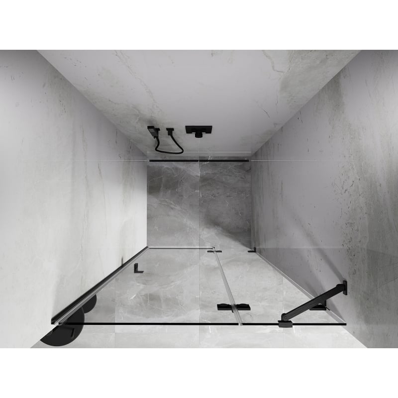 Mexen Lunar drzwi prysznicowe uchylne prawe 85 cm, transparent, gun gray szczotkowany - 834-085-000-66-00-P